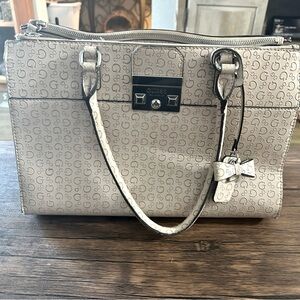 Light Pink Guess Satchel Handbag with Logo G